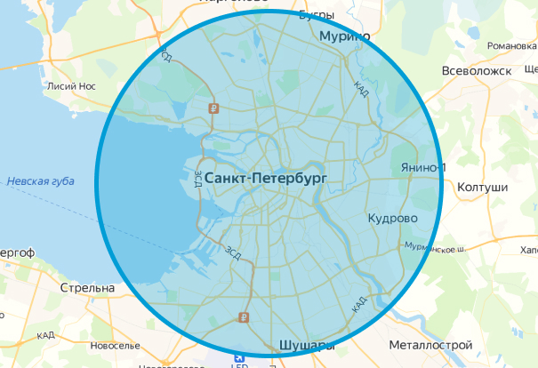Расположение в Санкт-Петербурге